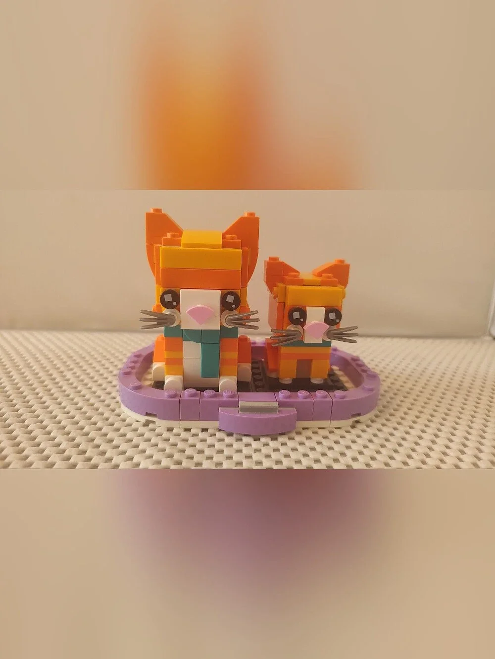 Lego 40480 Ginger Tabby #133 & Kitten #134 Brick Headz Pets Gently Used Toy